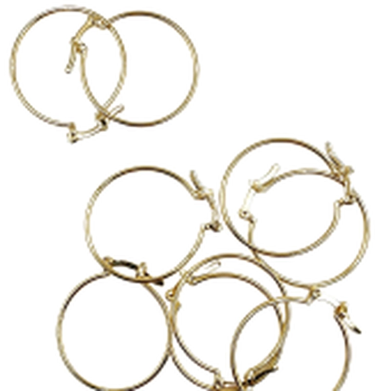 SET DE 6 PARES DE BASES DE AROS CON BAÑO DE ORO MODELOS 9 TAMAÑO TALLA UNICA - 1