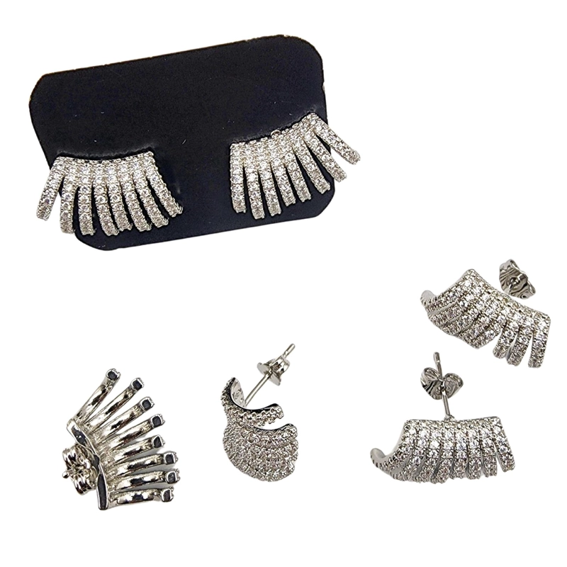 SET DE 6 PARES DE BASES DE AROS CON BAÑO DE ORO MODELOS 9 TAMAÑO TALLA UNICA - 1