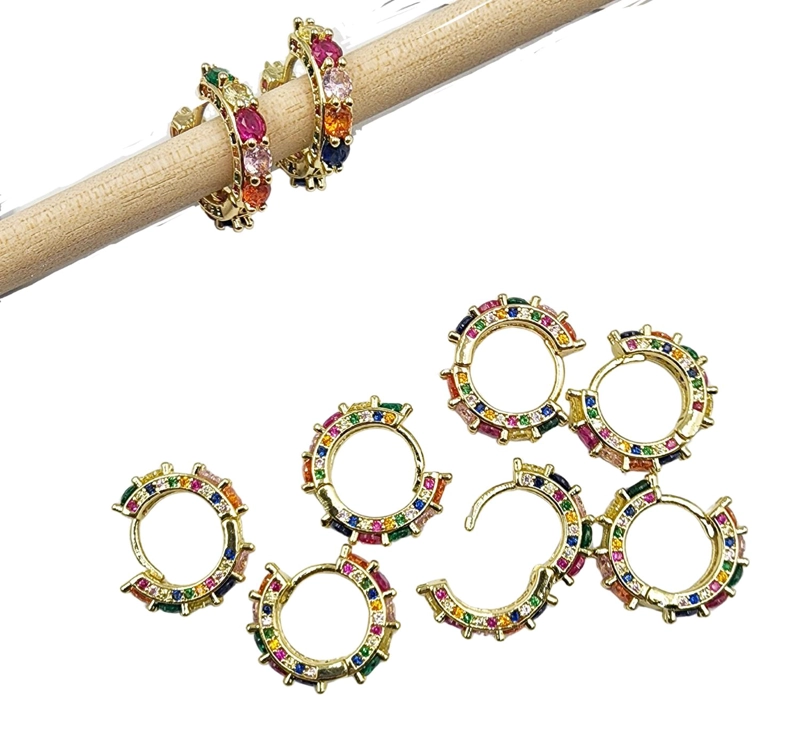 SET DE 6 PARES DE BASES DE AROS CON BAÑO DE ORO MODELOS 9 TAMAÑO TALLA UNICA - 1