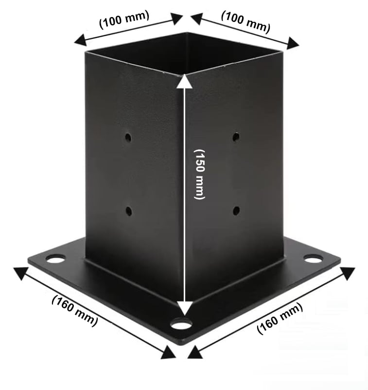 BASE PÉRGOLAS Y TERRAZAS PARA PILARES DE MADERA 4X4 95X95MM BASIKO - 3