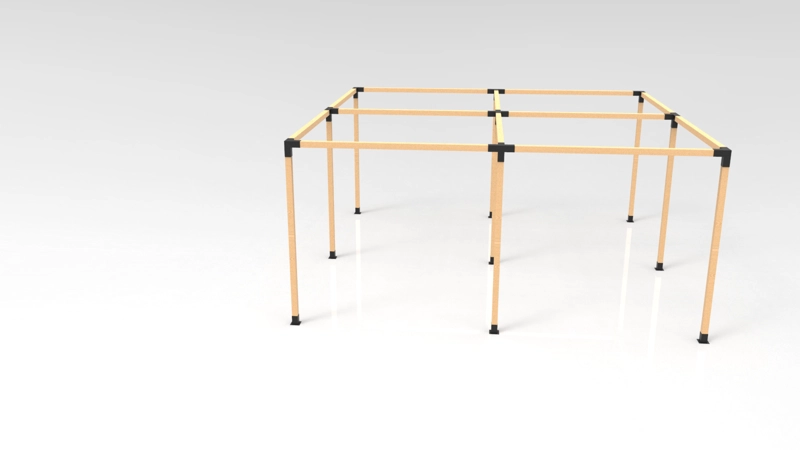 KIT DE PÉRGOLAS Y TERRAZAS PILARES DE MADERAS DE 4X4 DE 6X6 METROS - 2