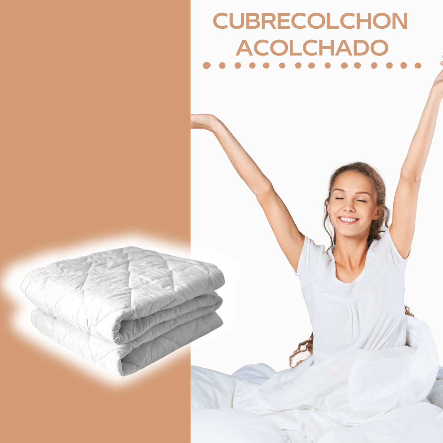 CUBRECOLCHÓN 3ANGELI 1 PLAZA MICROFIBRA BLANCO PROTECTOR MANCHAS ANTIACAROS COLOR - 2