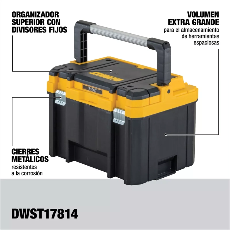 CAJA DE HERRAMIENTAS DEWALT DWST17814 DE METAL 44CM X 33.8CM X 32.2CM NEGRO - 2
