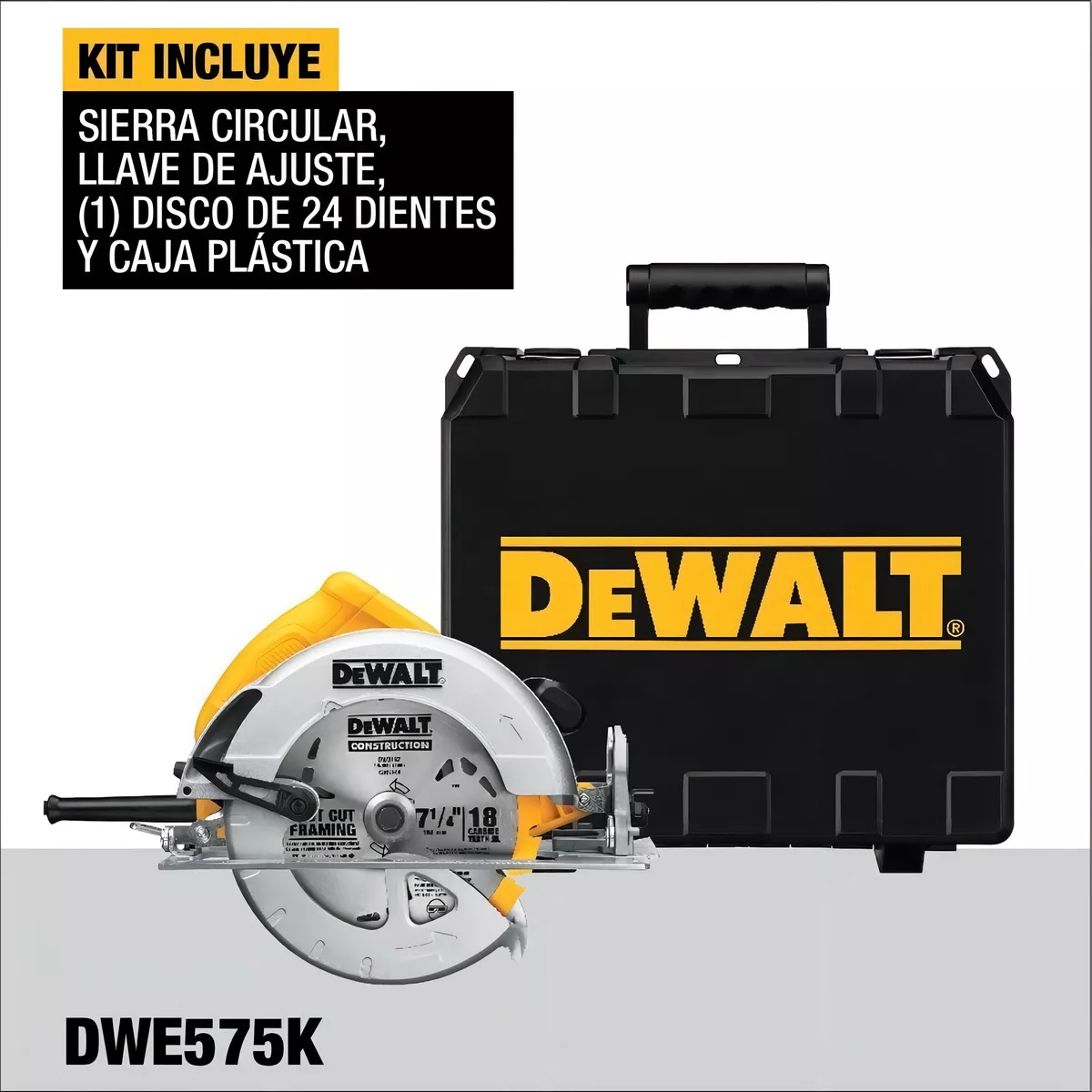 SIERRA CIRCULAR ELÉCTRICA DEWALT DWE575K 7 1/4 190MM 1800W 220V AMARILLA - 2