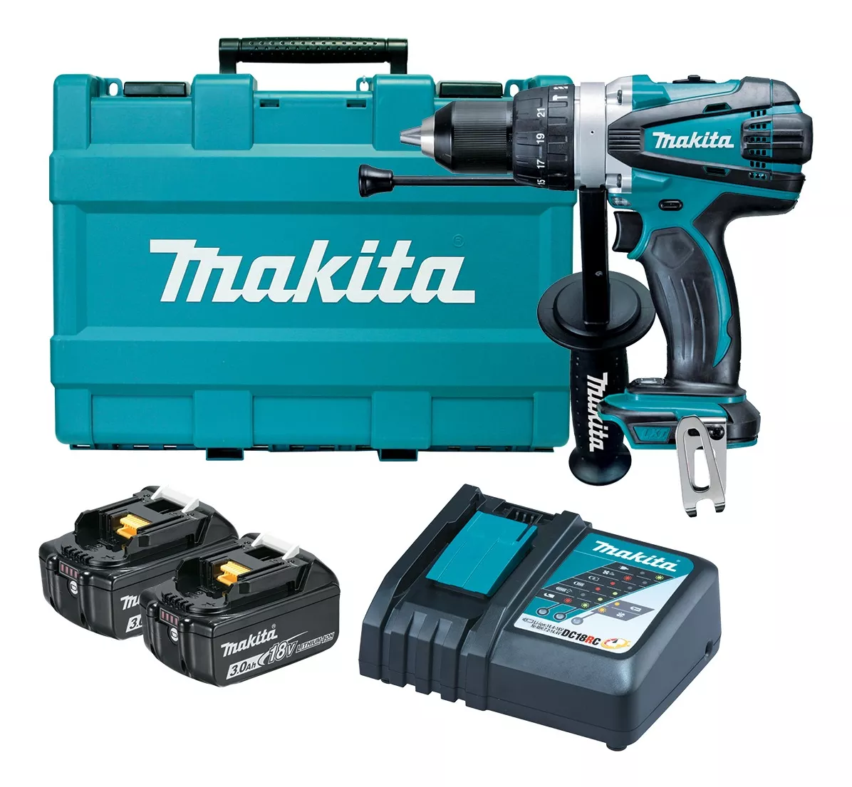 TALADRO ATORNILLADOR PERCUTOR 18V 16MM 3AH MAKITA DHP458RFE - 1