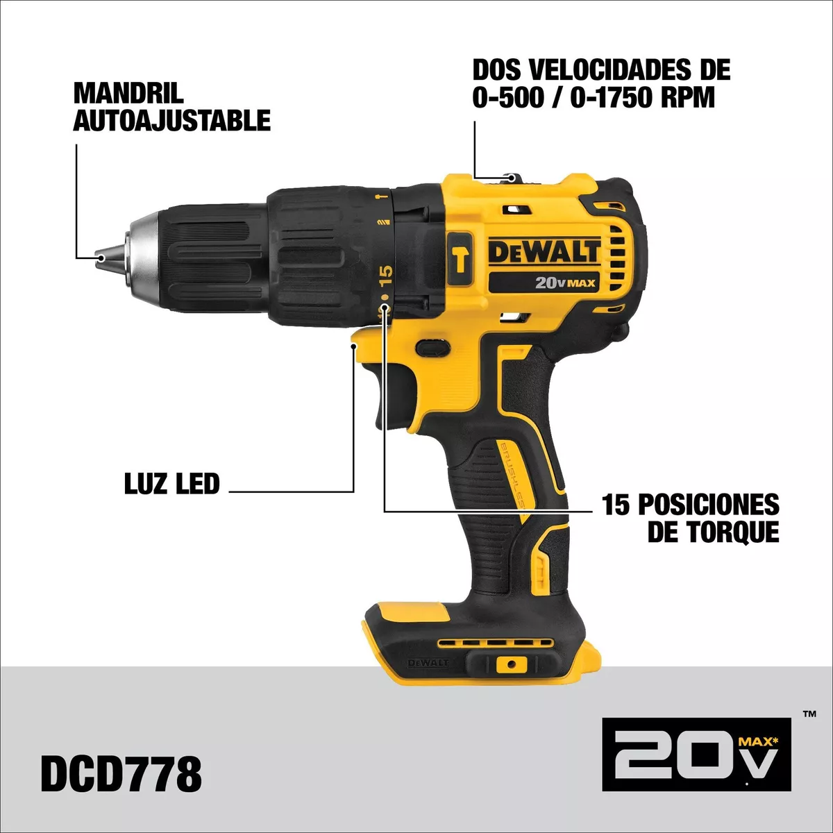 KIT TALADRO PERCUTOR DEWALT + ATORN. IMPACTO DCK223D2 - 3