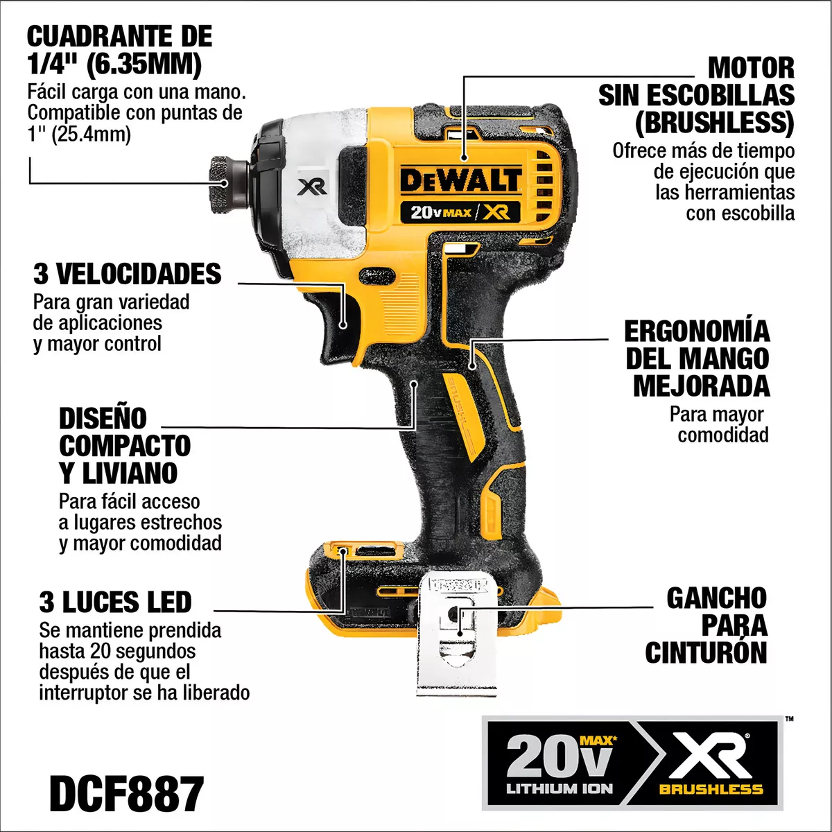 KIT TALADRO PERCUTOR DEWALT + ATORN. IMPACTO DCK223D2 - 4