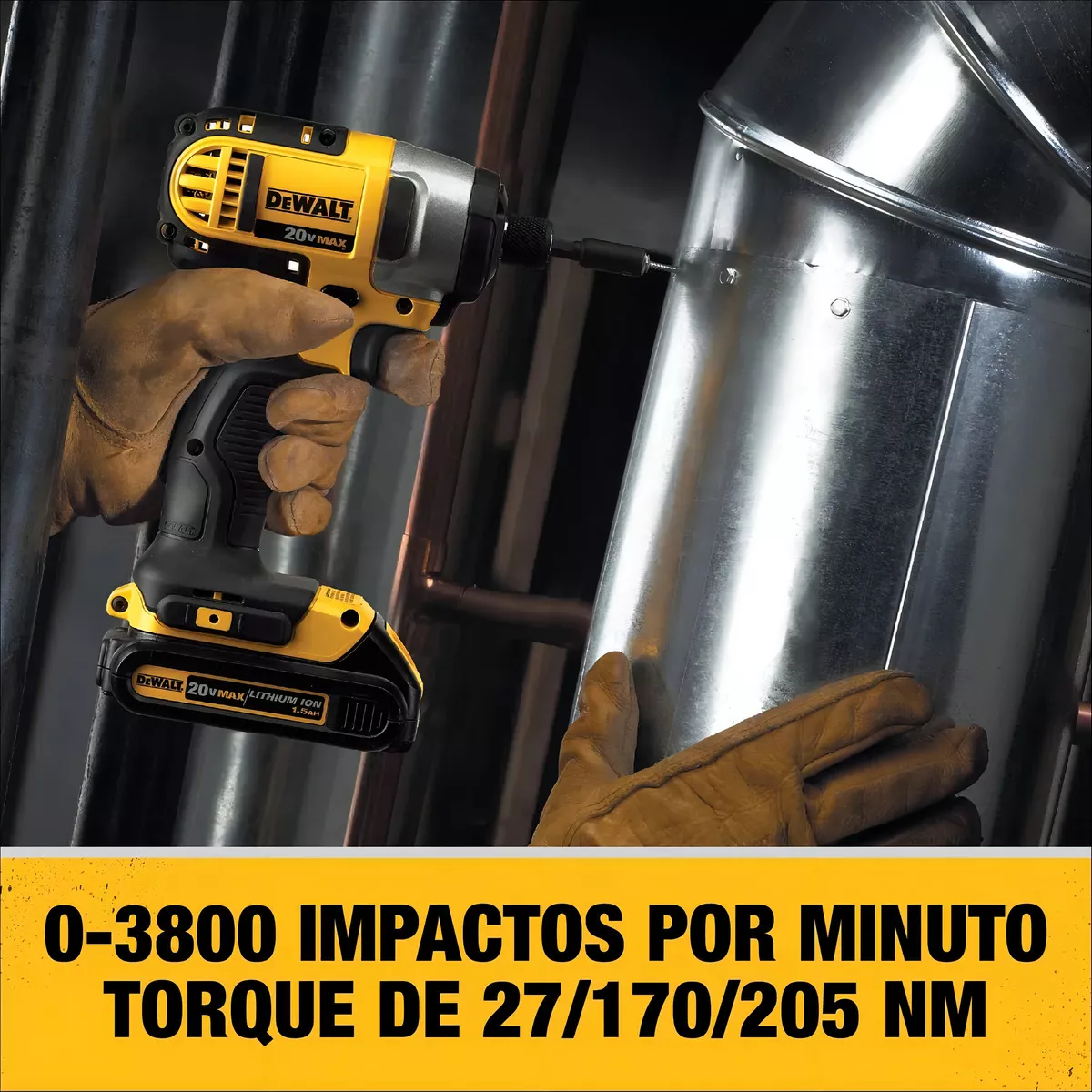 KIT TALADRO PERCUTOR DEWALT + ATORN. IMPACTO DCK223D2 - 5