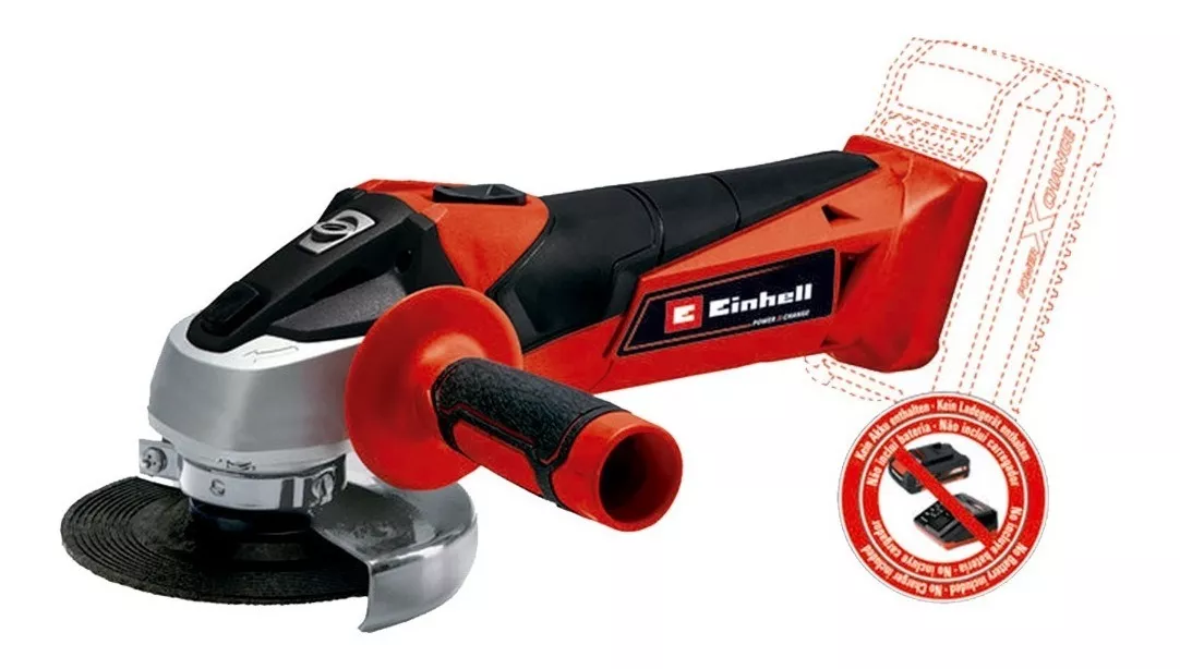 ESMERIL ANGULAR INALÁMBRICO EINHELL POWER XCHANGE TE AG 18/115-2 LI ROJO 18V 220W - 3