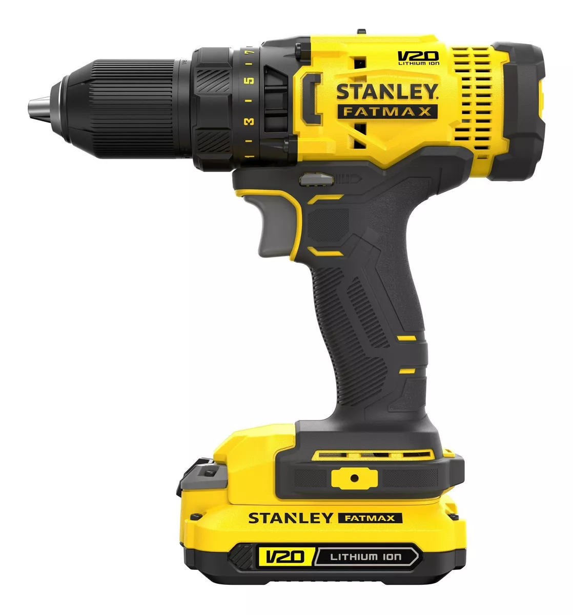 KIT TALADRO ATORNILLADOR STANLEY 220V CON 2B CARGADOR Y MALETA AMARILLO SCD700C2K-B2 - 3