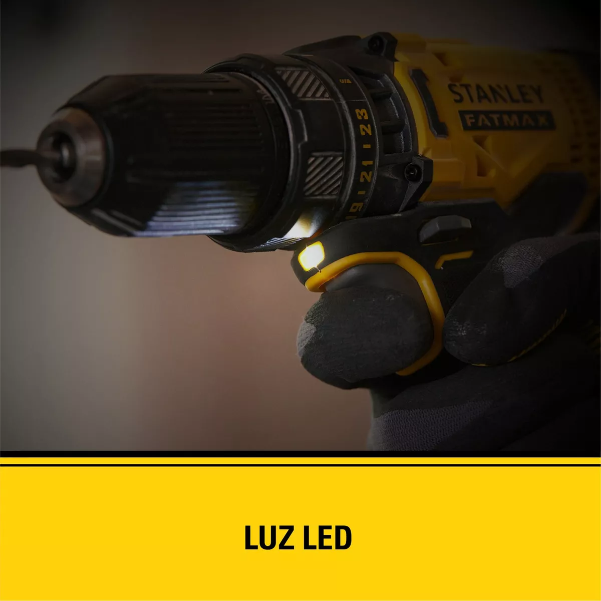 KIT TALADRO ATORNILLADOR STANLEY 220V CON 2B CARGADOR Y MALETA AMARILLO SCD700C2K-B2 - 5