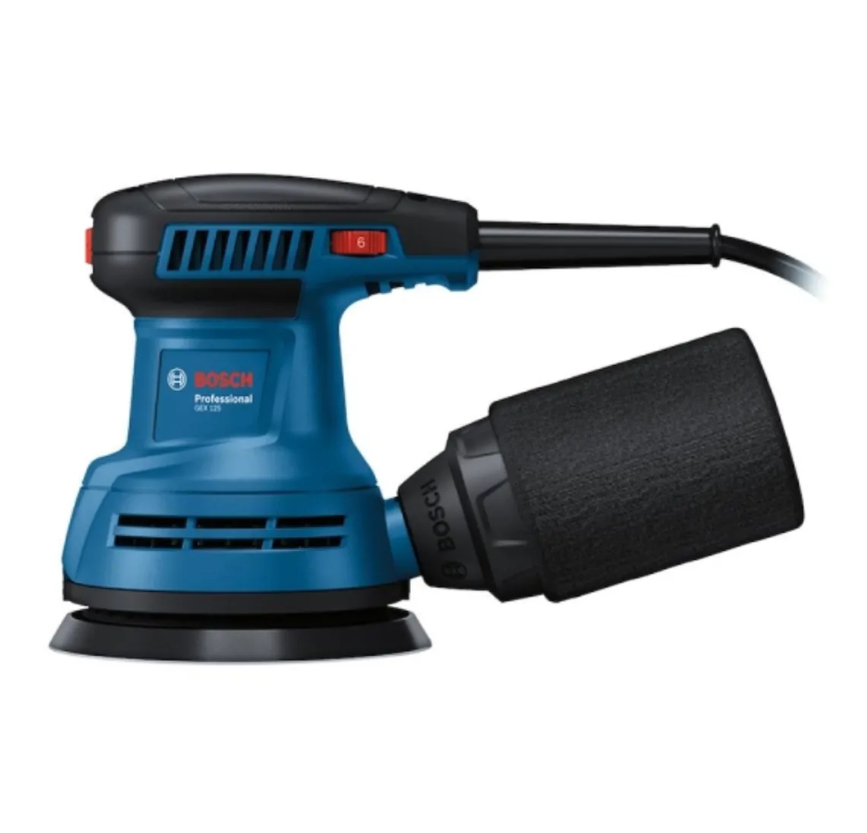 LIJADORA BOSCH 250W PROFESIONAL ROTO ORBITAL PROFESSIONAL GEX 125-1 AE CON SISTEMA VELCRO AZUL 220V - 3