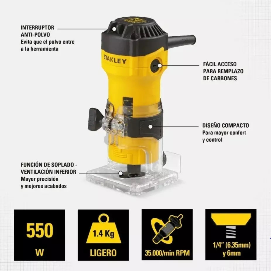REBAJADORA 550W 1/4 STANLEY ST55 - 2