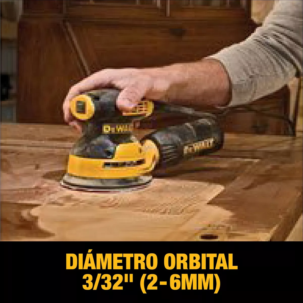 LIJADORA PROFESIONAL ROTO ORBITAL DEWALT LIXADEIRA ROTO ORBITAL DWE6421 CON SISTEMA VELCRO AMARILLA - 4