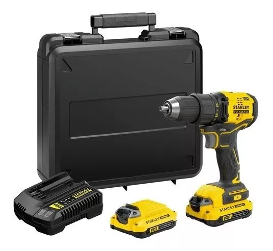 KIT TALADRO ATORNILLADOR 20V 13MM STANLEY + MALETIN + ACCESORIOS SBD710C2K - 1