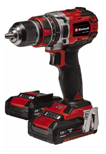 KIT TALADRO PERCUTOR EINHELL TE-CD 18/50 C/2 BAT 2,0 AH- BL COLOR ROJO FRECUENCIA 50 HZ/60 HZ - 2