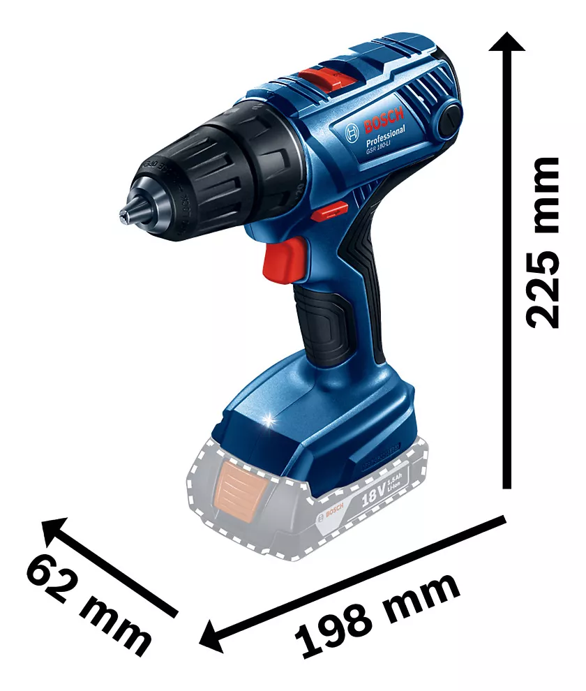 TALADRO ATORNILLADOR INALÁMBRICO BOSCH GSR 180-LI 18V SIN BATERÍA - 3