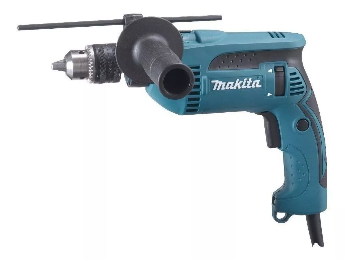 TALADRO PERCUTOR ATORNILLADOR ELÉCTRICO DE 13MM MAKITA HP1640K 760W + ACCESORIO CON MALETÍN DE TRANS - 1