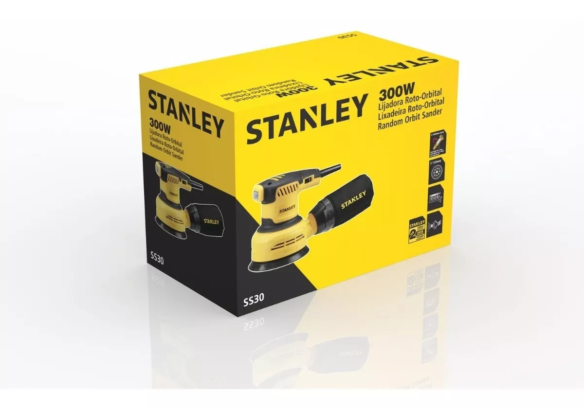 LIJADORA PROFESIONAL ROTO ORBITAL STANLEY SS30-B3 CON SISTEMA VELCRO AMARILLA 50HZ 300W 220V - 5