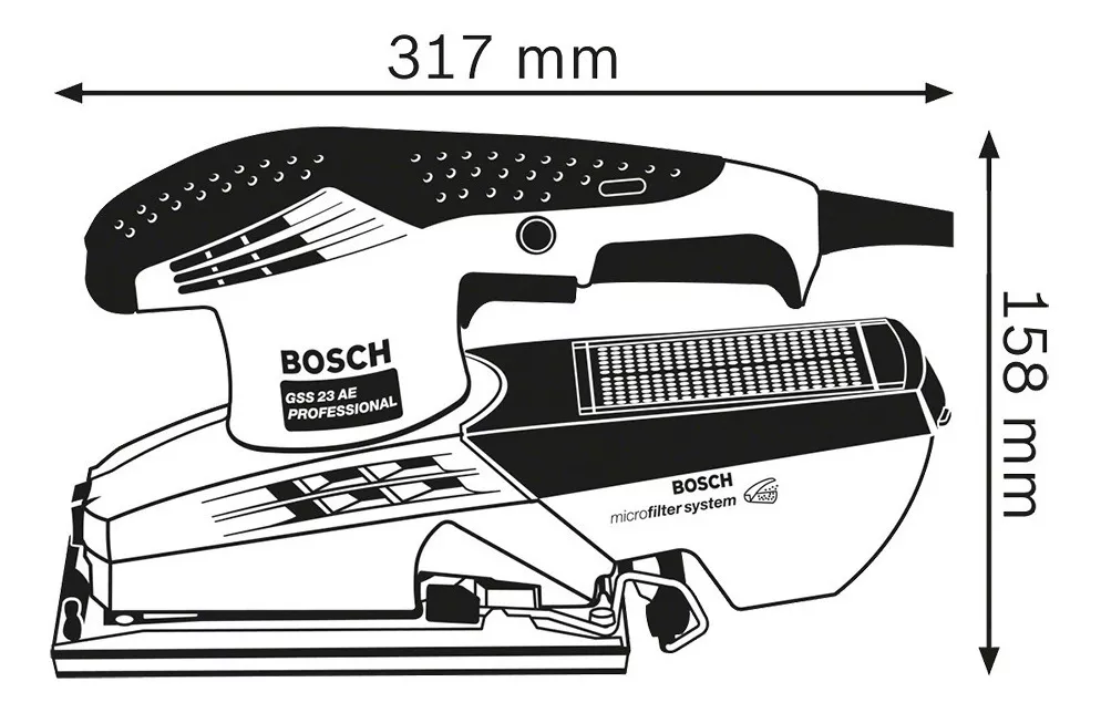 LIJADORA PROFESIONAL ORBITAL BOSCH PROFESSIONAL GSS 23 AE CON SISTEMA VELCRO AZUL 190W 220V - 5