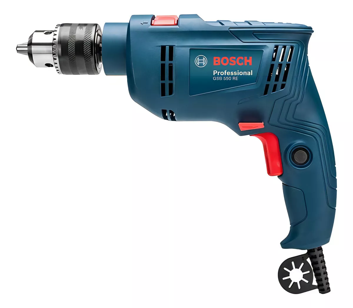 TALADRO PERCUTOR ATORNILLADOR ELÉCTRICO DE 13MM BOSCH GSB 550 550W + ACCESORIO CON MALETÍN DE TRANSP - 2
