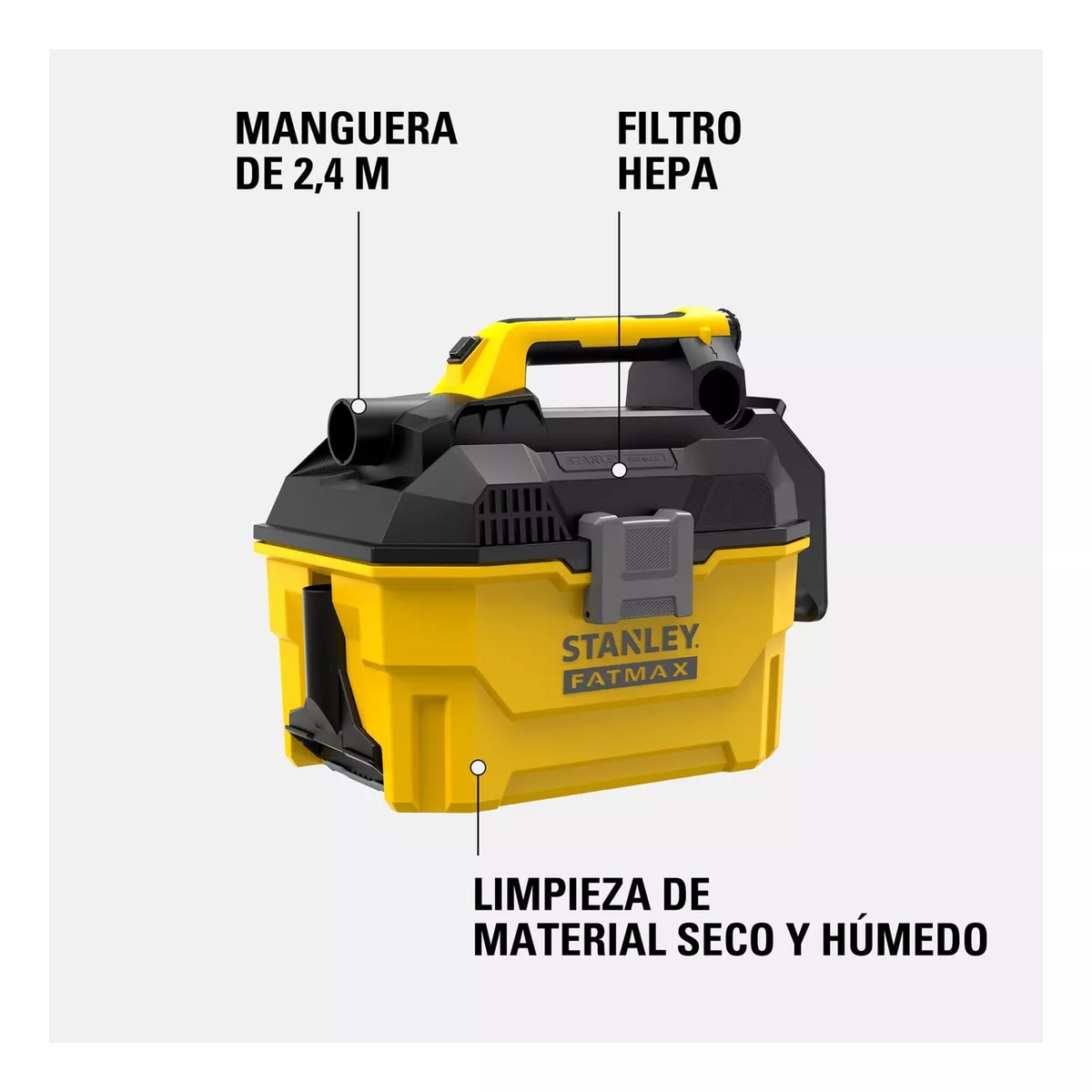 ASPIRADORA INALÁMBRICA ALTA EFICIENCIA 20V STANLEY SCV002-B2 COLOR AMARILLO/NEGRO - 3