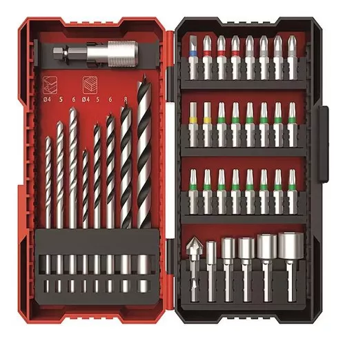 KIT EINHELL TALADRO TE-CD 18/2 LI 18V+39 ACC+1 BAT 2.5 AH+ C COLOR ROJO - 4