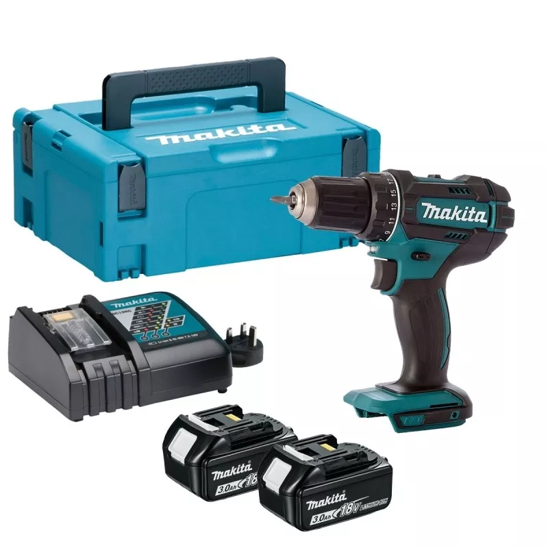 TALADRO ATORNILLADOR INALÁMBRICO 18V DDF482RFJ MAKITA C/BAT COLOR TURQUESA - 1