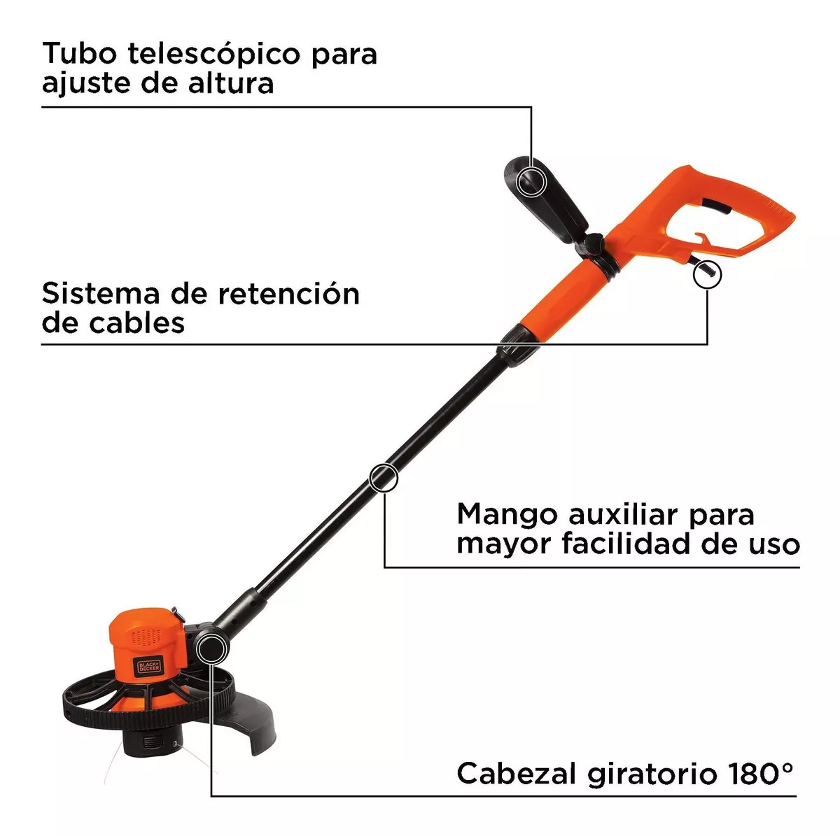 ORILLADORA BLACK & DECKER 600W CORTE 27.5CM GL600N-B2C NARANJA/NEGRO - 2