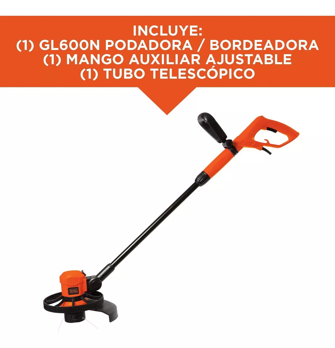 ORILLADORA BLACK & DECKER 600W CORTE 27.5CM GL600N-B2C NARANJA/NEGRO - 4