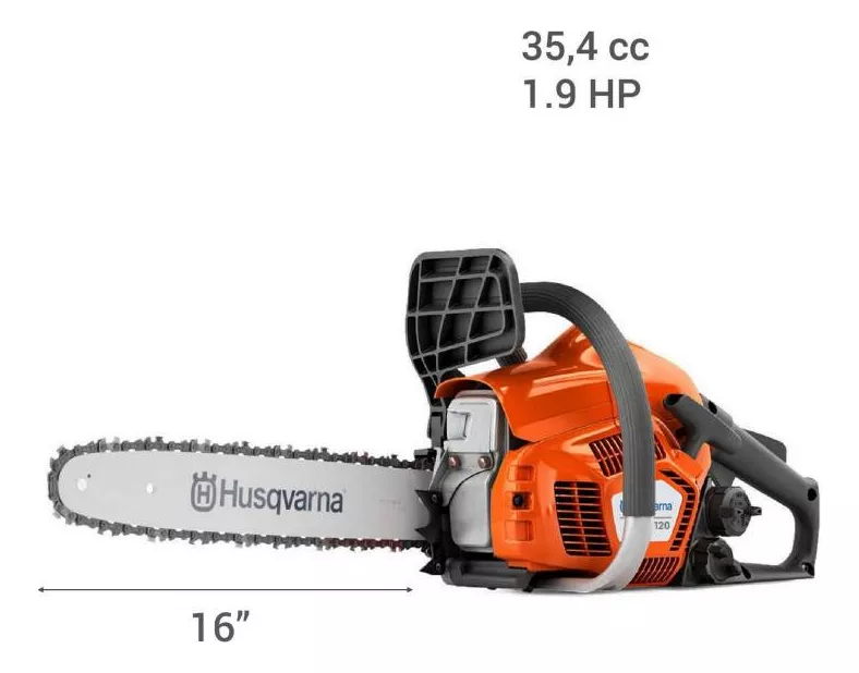 MOTOSIERRA HUSQVARNA A GASOLINA 120 16 35CC 1.9 HP NARANJA/NEGRO - 3