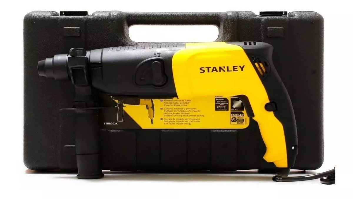 ROTOMARTILLO ELECTRONEUMÁTICO STANLEY STHR202K AMARILLO Y NEGRO FRECUENCIA DE 50HZ/60HZ CON 620W DE - 3
