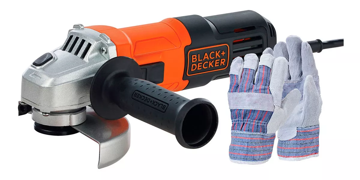 ESMERIL ANGULAR 650W + GUANTES BLACK+DECKER G650GL-B2C COLOR NARANJA - 1