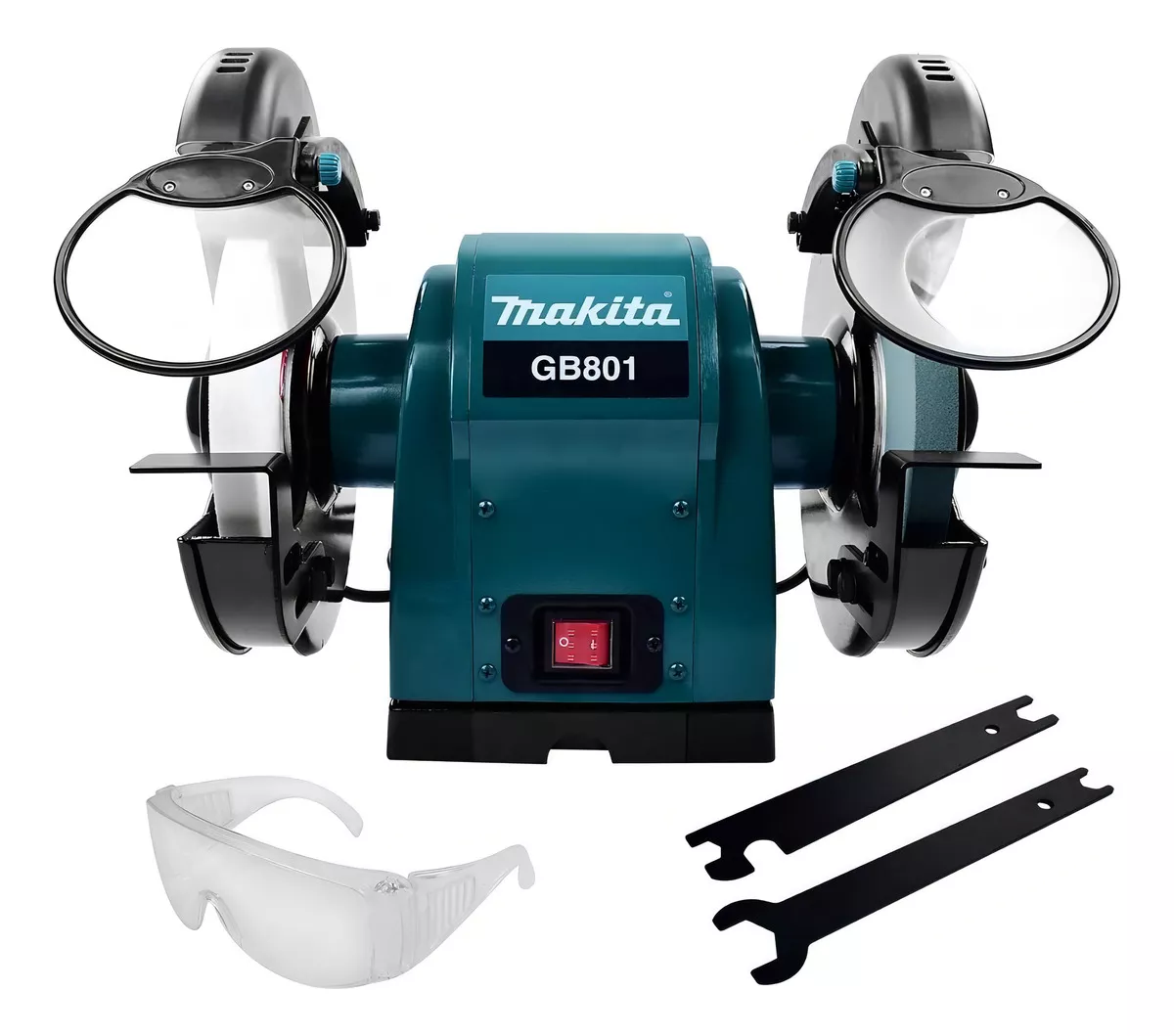 ESMERIL DE BANCO ELECTRICO 3/4HP 8'' GB801 MAKITA COLOR AZUL MAKITA FRECUENCIA 60 HZ