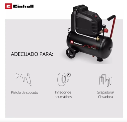 COMPRESOR EINHELL AIRE TC-AC 190/24/8 24L 1.5 HP - 5