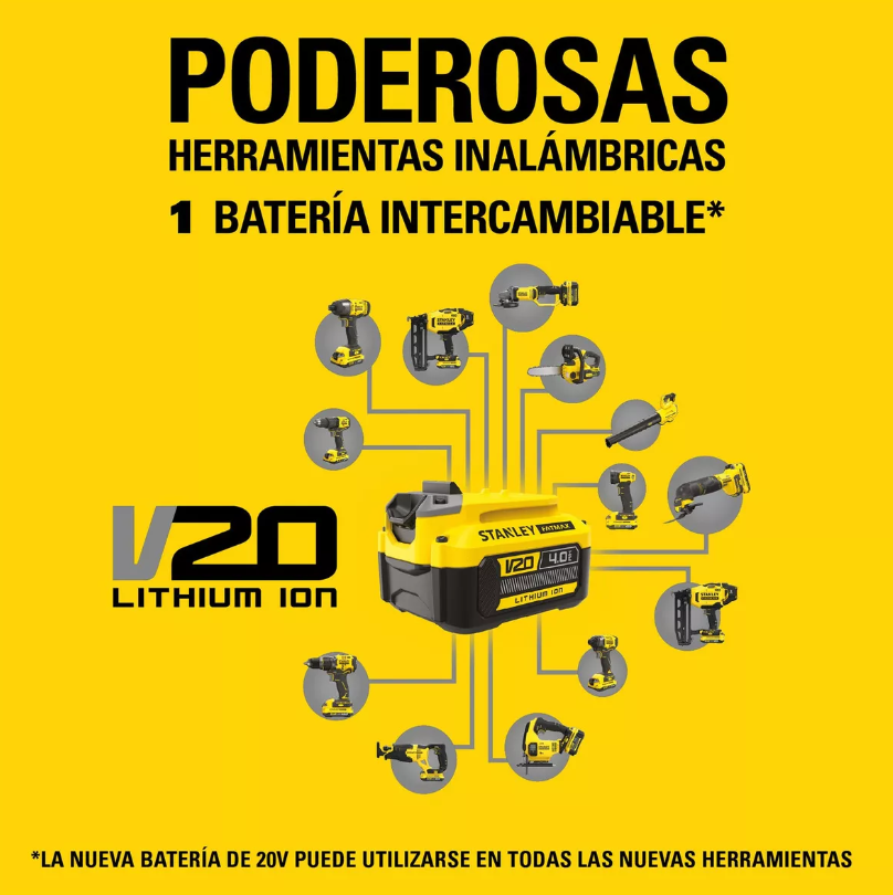 BATERÍA 20V ION DE LITIO 4.0 AH STANLEY SB204-B2 - 3