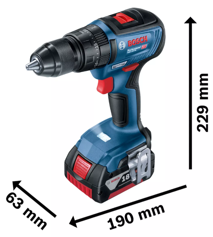 KIT TALADRO PERCUTOR GSB 18V-50 + ESMERIL 5' GWS 180-LI 18V BRUSHLESS + 1 BATERÍA 5AH + CARGADOR RÁP - 4