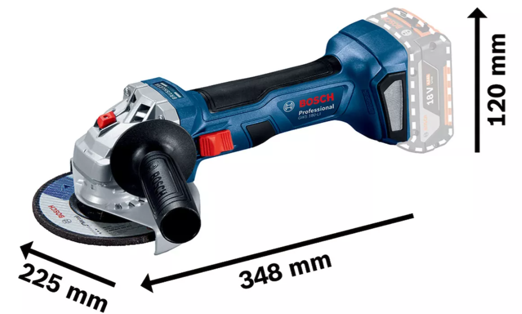 KIT TALADRO PERCUTOR GSB 18V-50 + ESMERIL 5' GWS 180-LI 18V BRUSHLESS + 1 BATERÍA 5AH + CARGADOR RÁP - 7