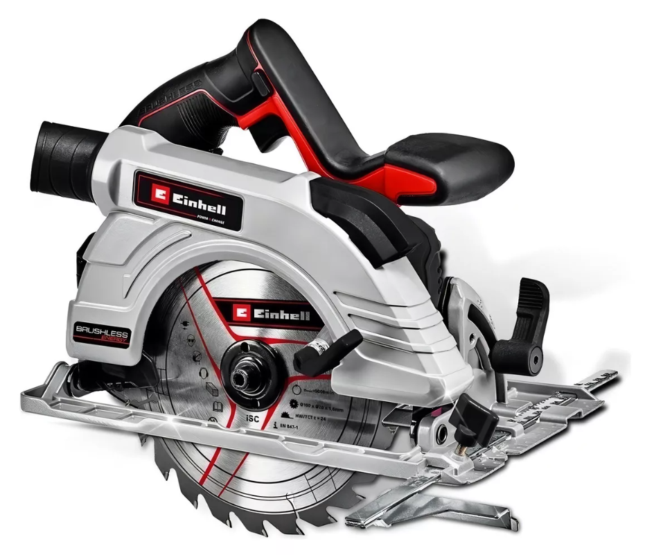 SIERRA CIRCULAR INALÁMBRICA EINHELL POWER X-CHANGE TE-CS 18/190 LI BL - SOLO 190MM ROJA 18V - 1