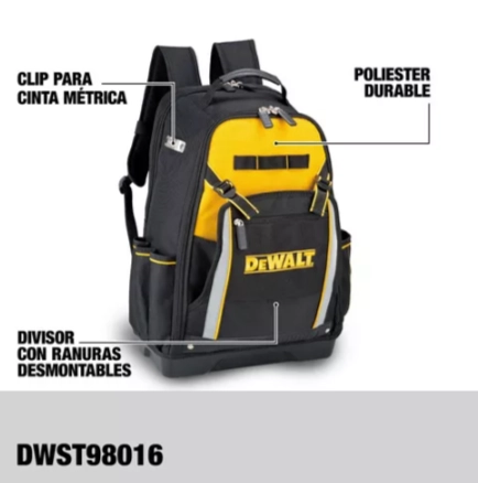 MOCHILA BACKPACK PARA HERRAMIENTAS DEWALT DWST98016-LA COLOR NEGRO - 2