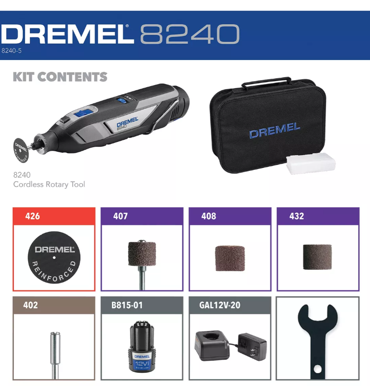 KIT DE HERRAMIENTAS ROTATIVAS DREMEL 8240-5, 12 V, INALÁMBRI - 3