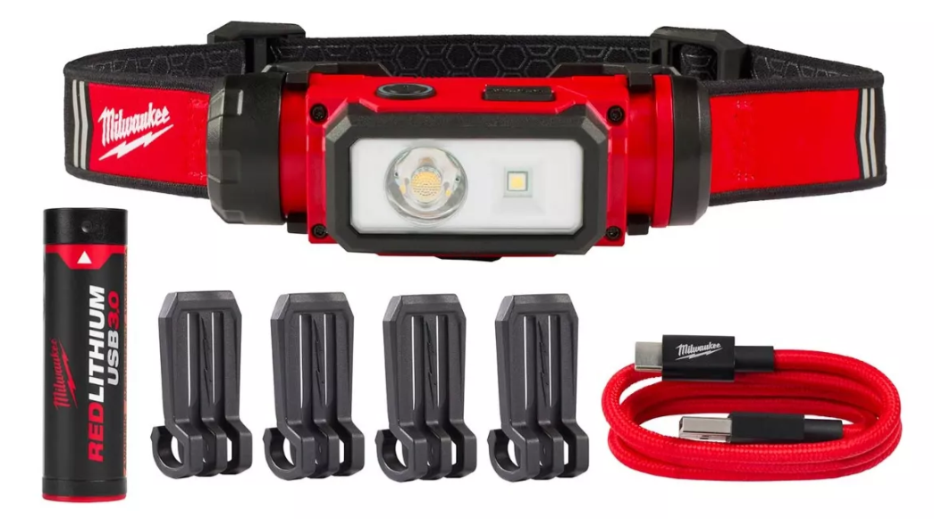 LÁMPARA PARA CASCO RECARGABLE USB MILWAUKEE 2163-21 600 LM COLOR DE LA LUZ BLANCO - 1