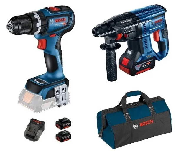 KIT BOSCH TALADRO + MARTILLO PERFORADOR+BOLSO+2BAT4.0+1CARG - 2