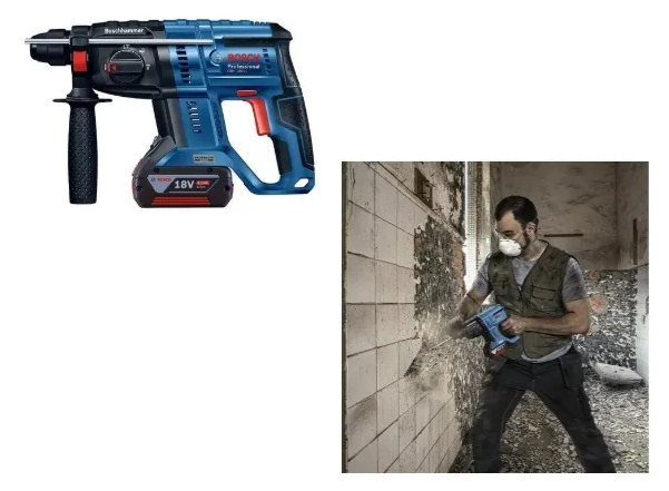 KIT BOSCH TALADRO + MARTILLO PERFORADOR+BOLSO+2BAT4.0+1CARG - 4