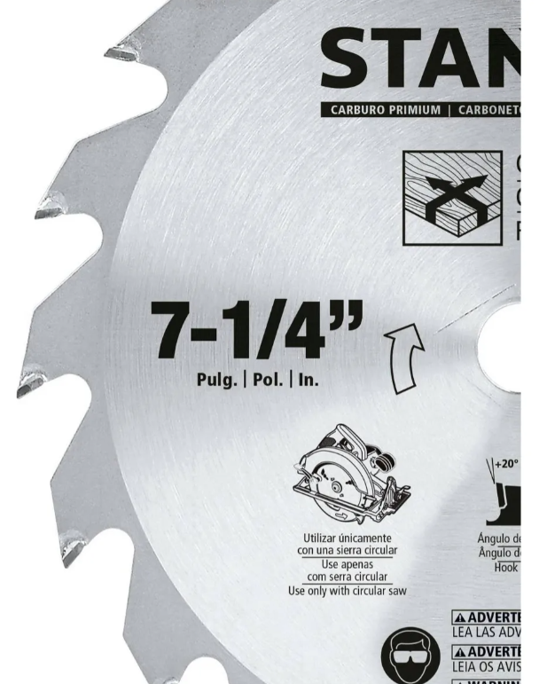 DISCO DE SIERRA 7-1/4 STANLEY STA7717 COLOR PLATEADO - 2