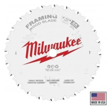 DISCO SIERRA CIRCULAR MILWAUKEE 7.1/4 24 DIENTES ESTRUCTURA - 1
