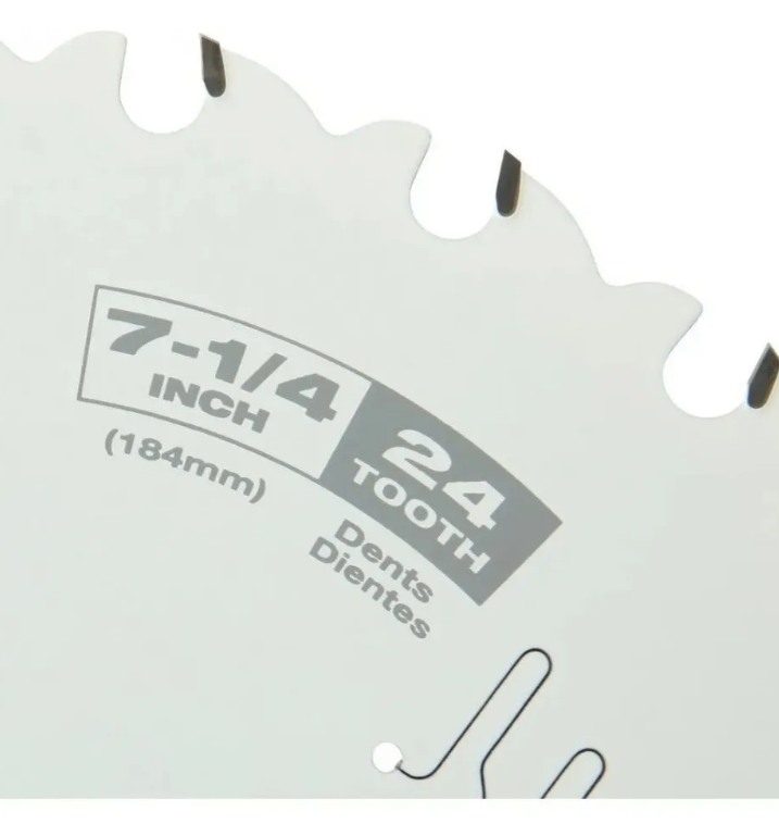 DISCO SIERRA CIRCULAR MILWAUKEE 7.1/4 24 DIENTES ESTRUCTURA - 3