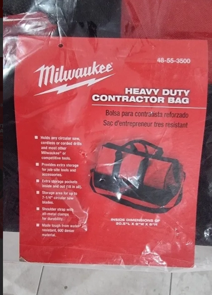 MALETA CONTRATISTA MILWAUKEE MEDIANA EN COLOR NEGRO - 4