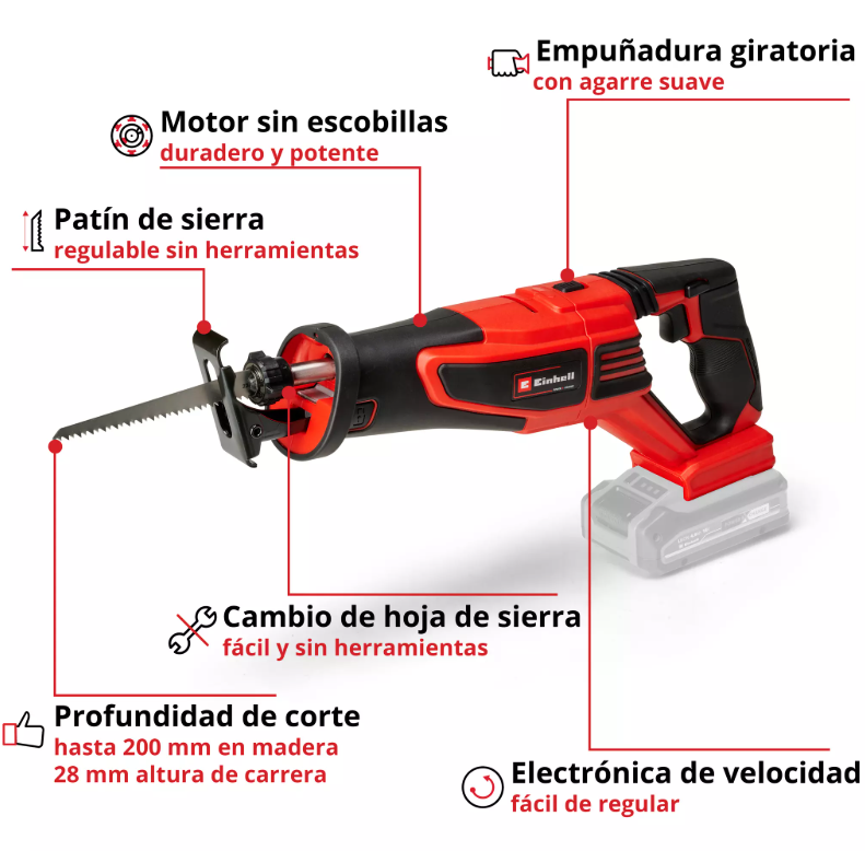 SIERRA SABLE ELE CTRICA EINHELL TE-AP 18/28 LI (4326310 ) - 4