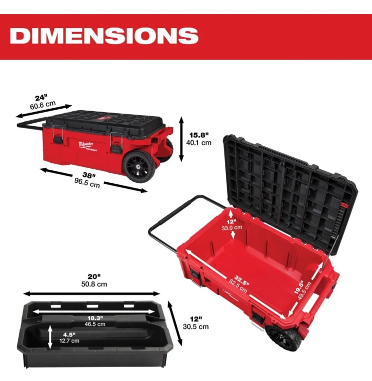CAJA RODANTE PARA HERRAMIENTA MILWAUKEE PACKOUT 48-22-8428 - 3